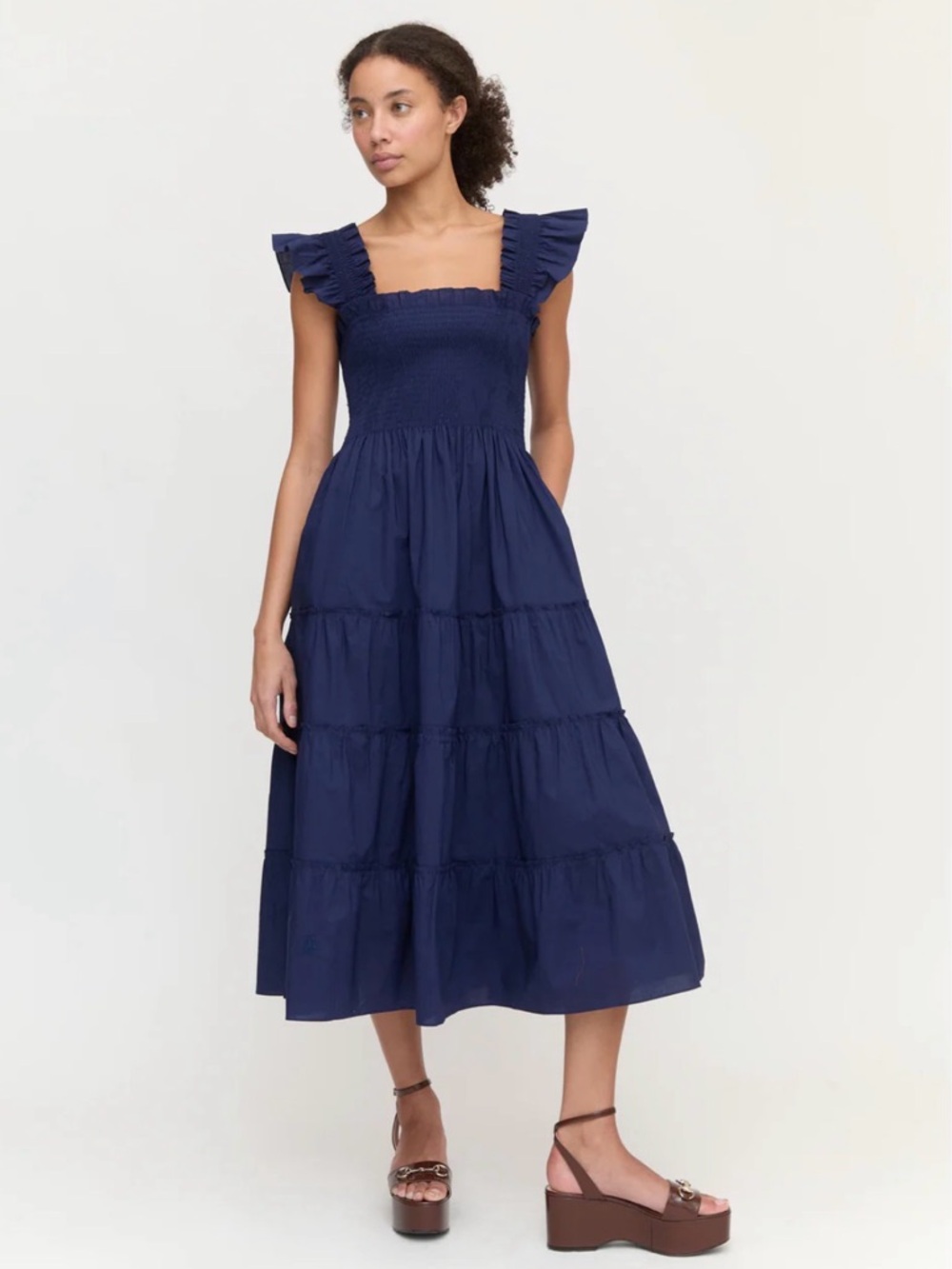 The Ellie Nap Dress by Hill House in Navy Poplin - Medium